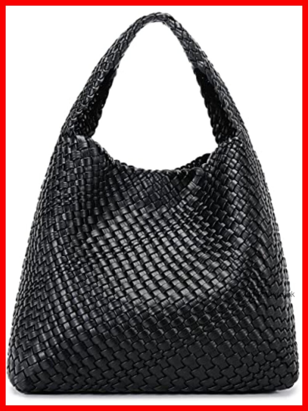 Vegan Leather Woven Hobo Tote Bag Top-Handle Shoulder Bag for Women